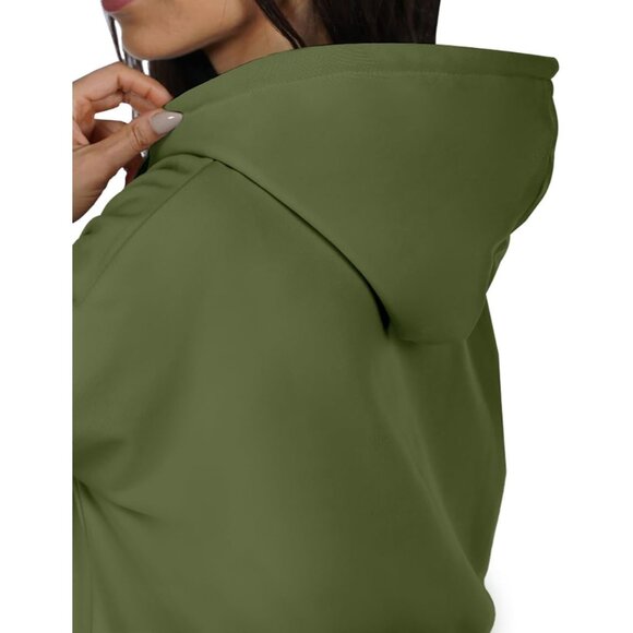 🆕 Women Green Pullover Sweatshirts Long Sleeve Fall Winter Coat Fleece Hoodies - Picture 5 of 6